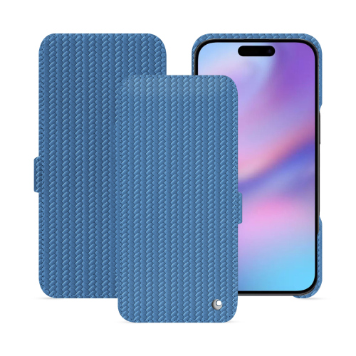 Horizontale Klapphülle für Apple iPhone 17 | Luxus und Schutz der Spitzenklasse – NoreveAbaca ishia ( Pantone #395775 ) 