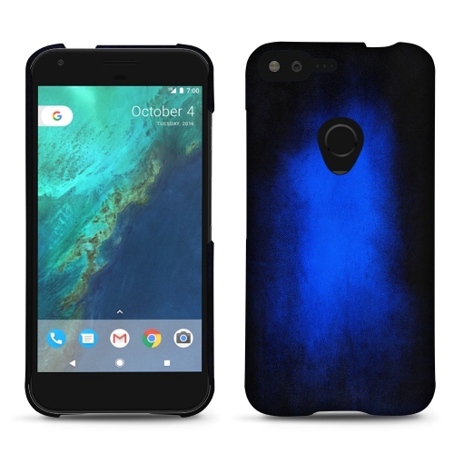 Google Pixel XL leather caseBleu Patine