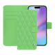 Custodia in pelle Apple iPhone 17 - Vert olive - Couture ( Nappa - Pantone #a7c58e ) 