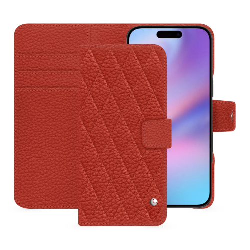 Custodia a portafoglio per iPhone 17 di lusso - Noreve Saint-TropezPapaye - Couture ( Pantone #b54317 ) 