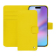 Apple iPhone 17 leather wallet case - Jaune fluo ( Pantone #c9ff57 ) 