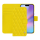Custodia in pelle Apple iPhone 17 - Jaune fluo - Couture ( Pantone #c9ff57 ) 