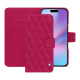 Capa de couro para carteira Apple iPhone 17 - Rose fluo - Couture ( Pantone #ff16b4 ) 