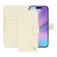 Capa de couro para carteira Apple iPhone 17 - Crocodile milk ( Pantone #d6d2c4 ) 