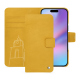 Étui portefeuille cuir Apple iPhone 17 - Jaune soulèu ( Pantone #F3B934 )