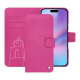 Apple iPhone 17 レザーウォレットケース - Rose BB ( Pantone #DB599F )