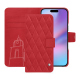 Apple iPhone 17 leather wallet case - Rouge troupelenc - Couture ( Pantone #AB191A )