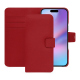 Apple iPhone 17 leather wallet case - Rouge PU ( Pantone #d50032 )