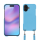 Apple iPhone 17用ショルダーストラップ付きシェル - Bleu ciel ( Nappa - Pantone #abcae9 ) 