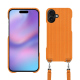 Apple iPhone 17 shell with shoulder strap - Abaca arancio ( Pantone #d77540 )