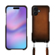 Apple iPhone 17 shell with shoulder strap - Marron Patine