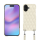 Apple iPhone 17 shell with shoulder strap - Blanc - Couture ( Nappa - White ) 