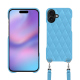 Guscio Apple iPhone 17 con tracolla - Bleu ciel - Couture ( Nappa - Pantone #abcae9 ) 