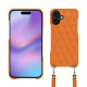 Carcasa Apple iPhone 17 con bandolera - Orange - Couture ( Nappa - Pantone #ff9351 ) 