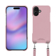 Apple iPhone 17 shell with shoulder strap - Rose PU ( Pantone #efbae1 ) 