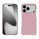 Coque cuir Apple iPhone 17 Pro - Rose ( Nappa - Pantone #efbae1 ) 