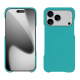 Apple iPhone 17 Pro leather cover - Bleu fluo