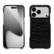 Capa em pele Apple iPhone 17 Pro - Crocodile nero ( Noir / Black) 