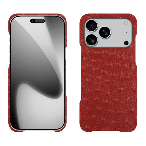 Cover premium per iPhone 17 Pro – Lusso e protezione su misura | NoreveAutruche ciliegia ( Pantone #a4343a ) 