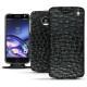 Housse cuir Lenovo Moto Z - Autruche nero