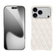 Lederschutzhülle Apple iPhone 17 Pro - Blanc escumo - Couture ( Pantone #D6D6D1 )
