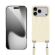 Carcasa Apple iPhone 17 Pro con bandolera - Crocodile milk ( Pantone #d6d2c4 ) 
