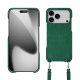 Apple iPhone 17 Pro shell with shoulder strap - Crocodile pino ( Pantone #173F35 ) 