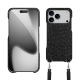 Coque avec bandoulière Apple iPhone 17 Pro - Autruche nero ( Noir / Black) 