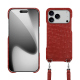 Apple iPhone 17 Pro shell with shoulder strap - Autruche ciliegia ( Pantone #a4343a ) 