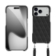 Coque avec bandoulière Apple iPhone 17 Pro - Noir - Couture ( Nappa - Black ) 