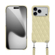 Carcasa Apple iPhone 17 Pro con bandolera - Beige - Couture ( Nappa - Pantone #ceb888 ) 