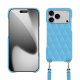 苹果 iPhone 17 Pro 外壳，带肩带 - Bleu ciel - Couture ( Nappa - Pantone #abcae9 ) 