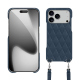 Apple iPhone 17 Pro shell with shoulder strap - Jean vintage - Couture ( Pantone #2f414f  ) 