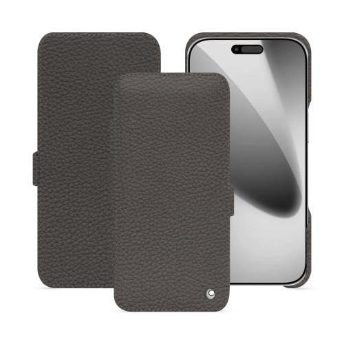 Luxuriöse Klapp-Hülle für iPhone 17 Pro – Handgefertigtes Premium-Leder | NoreveAnthracite ( Pantone #41403c ) 