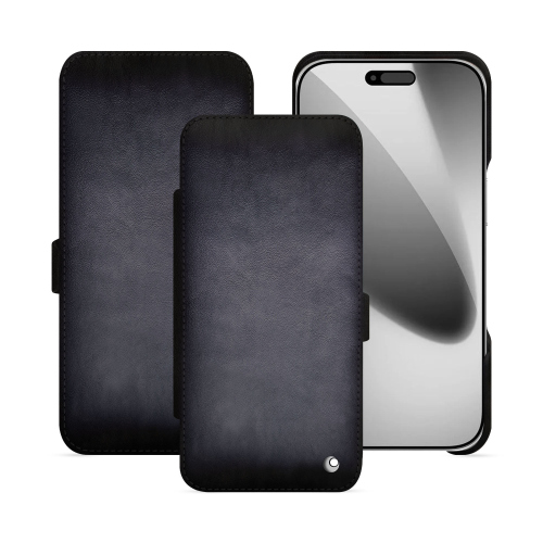 럭셔리 플립 케이스 아이폰 17 프로 – 프리미엄 수제 가죽 | NoreveGris Patine