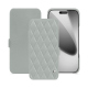 Capa em pele Apple iPhone 17 Pro - Gris - Couture ( Nappa - Pantone #c1c6c8 ) 