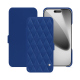 Apple iPhone 17 Pro leather case - Bleu océan - Couture ( Nappa - Pantone #15458a) 