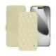 Capa em pele Apple iPhone 17 Pro - Ivoire - Couture ( Pantone #d6d6c6 ) 