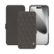 Housse cuir Apple iPhone 17 Pro - Anthracite - Couture ( Pantone #41403c ) 