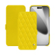 Funda de piel Apple iPhone 17 Pro - Jaune fluo - Couture ( Pantone #c9ff57 ) 