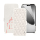 硬质真皮保护套 Apple iPhone 17 Pro - Blanc escumo - Couture ( Pantone #D6D6D1 )