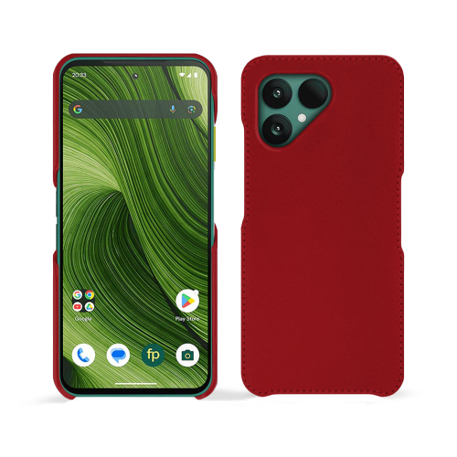 Cover Fairphone 6 premium – Cover in pelle di lusso su misura | NoreveRouge ( Nappa - Pantone #d50032 ) 