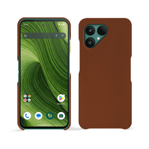 Cover Fairphone 6 premium – Cover in pelle di lusso su misura | NoreveMarron ( Nappa - Pantone #8B4720 ) 