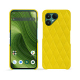 Coque cuir Fairphone 6 - Jaune fluo - Couture ( Pantone #c9ff57 ) 