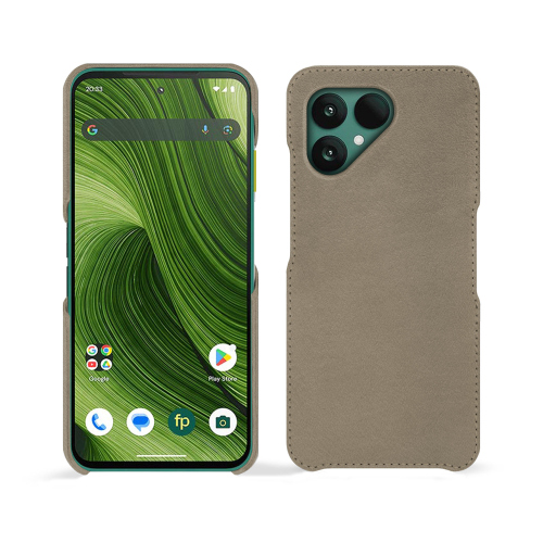 Fairphone 6 premium case – Custom-made luxury leather case | NoreveDarboun sabla ( Pantone #BCB1A1 )