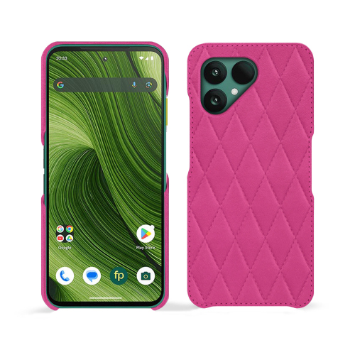 Capa Fairphone 6 premium – Capa de couro luxuosa personalizada | NoreveRose BB - Couture ( Pantone #DB599F )