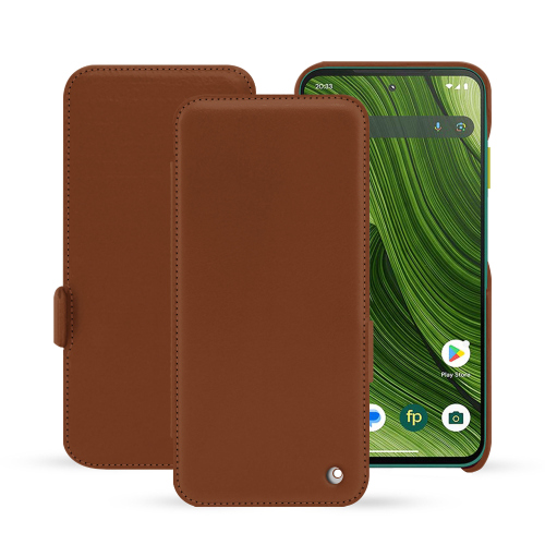 Housse rabat luxe Fairphone 6 – Étui cuir premium sur-mesure | NoreveMarron ( Nappa - Pantone #8B4720 ) 