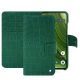 Étui portefeuille cuir Fairphone 6 - Crocodile pino ( Pantone #173F35 ) 