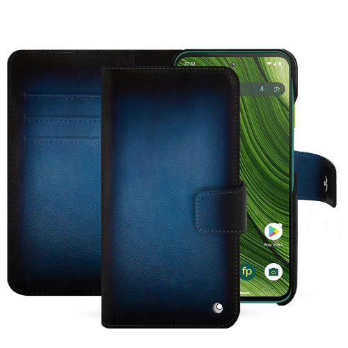 Fairphone 6 皮质钱包保护套 – 奢华皮质外壳带卡槽 | NoreveBleu Patine