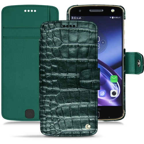 レザーケース Lenovo Moto ZCrocodile pino ( Pantone #173F35 ) 